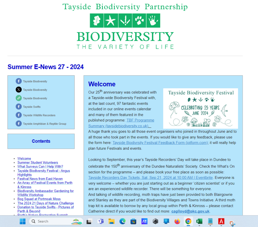Tayside Biodiversity E-News 27